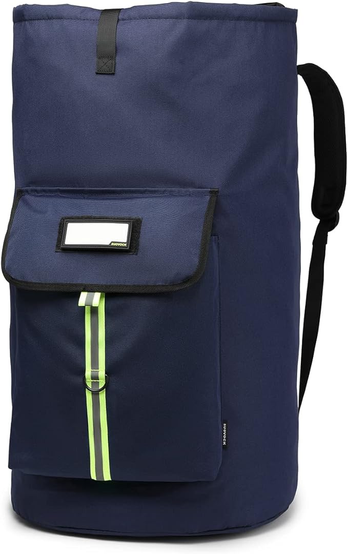 laundry bag backpack,extra-large heavy duty laundry bags,laundry backpack for college students,drawstring closure (Dark blue laundry bag backpack)