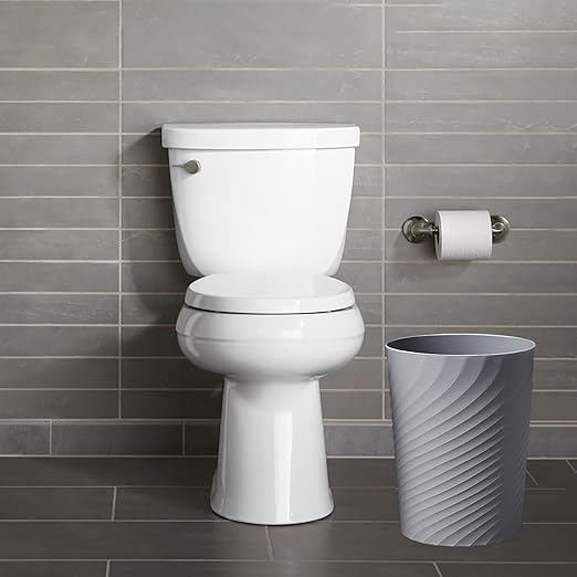 2 Pcak Small Bathroom Trash Can 1.8 Gallon Waste Basket Garbage Can for Bedroom Office Kitchen, Black