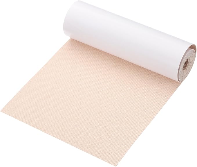 PATIKIL 70x6.2 Inch Linen Repair Tape, Repair Fabric Patch Self Adhesive Couch Patch Line Repair Patch for Furniture Sofa Car Seats Office Chairs, Light Beige
