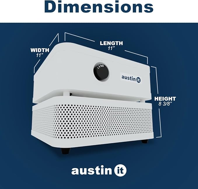 Austin Air it Personal Air Purifier - Sleek Allergy Air Purifier for Office & Room - Capturesf Particles Bedroom Purifier Air Filter - Stylish Tabletop Purifier for Dust, Model C100C1