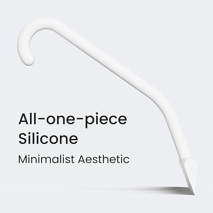 dancemoon JustHang Shower Squeegee for Glass Doors, All-One-Piece Silicone with Built-in Hook Design for Easy Hanging and Cleaning, 10 Inch White