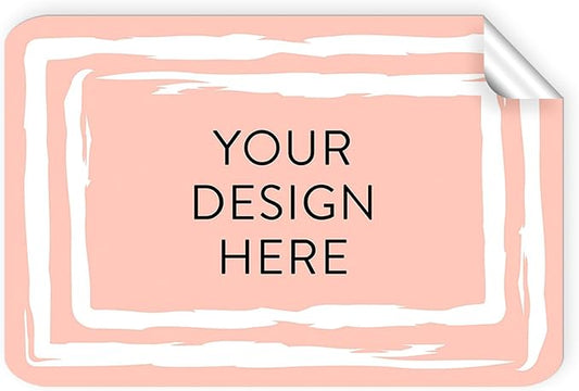 100 Custom Vinyl Stickers - Upload Your own Image, Text, Design, Logo - Personalized Logo Labels for Handmade, Packaging, Bottle, Jars, Candle, Brand Stickers (Peach, 4x2)