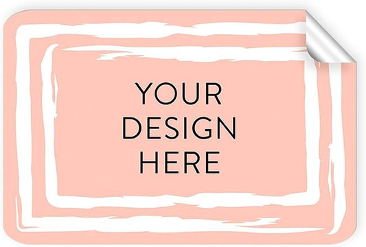 100 Custom Vinyl Stickers - Upload Your own Image, Text, Design, Logo - Personalized Logo Labels for Handmade, Packaging, Bottle, Jars, Candle, Brand Stickers (Peach, 3x2)