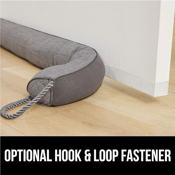 GORILLA GRIP Door Draft Stopper for Bottom of Doors, Weather Stripping Seal Blocks Hot Air, Noise, Bugs, Keeps Cold AC in, Sound Proofing Easy Install Gap Filler, Home Essentials, 34 Inch, Slate Gray