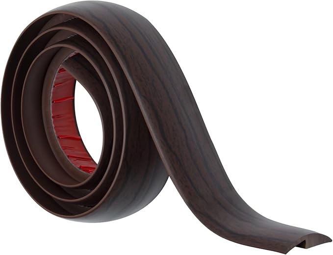 Floor Transition Strip Self Adhesive Carpet & Flooring Transitions Edging Trim Strip PVC Threshold Transitions Suitable for Threshold Height Less Than 5mm (3.3Ft, Black Walnut)