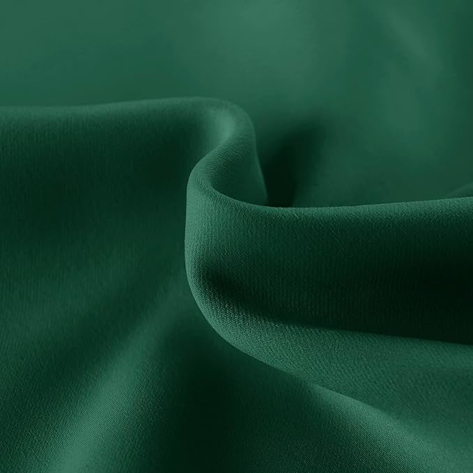 DWCN French Door Curtains – Rod Pocket Thermal Blackout Curtain for Doors with Glass Window, Kitchen and Patio Doors for Privacy, 25 X 72 Inches Long, 1 Curtain Panel with Tieback,Hunter Green