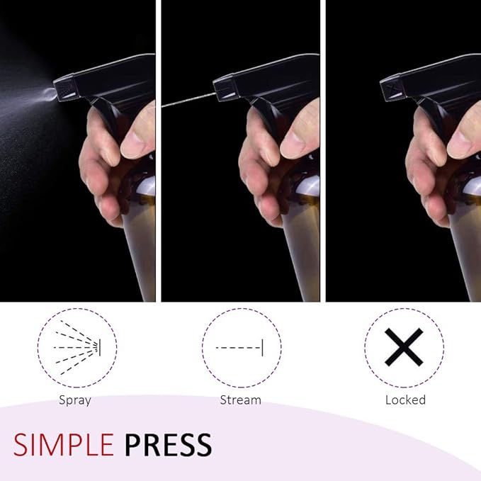 AMORIX 24PCS Trigger Sprayer Black Spray Top - Heavy Duty Replacement Nozzle with Mist Stream Sprayer, Fits 28/400 Boston Round Trigger Spray Bottles for Gardening, Cleaning Solutions