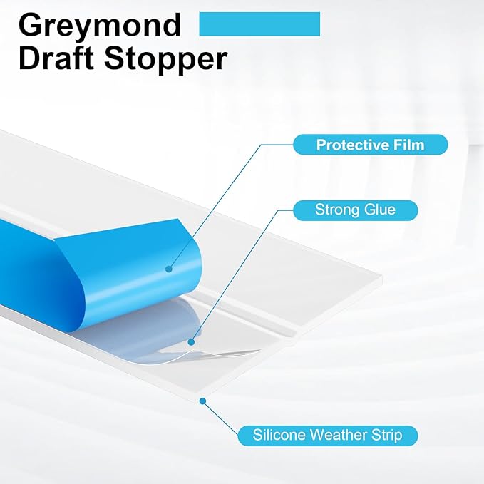 Weather Stripping Door Seal, Silicone Strip for Frame and Gaps Draft Stopper,Glass Shower Door Sweep, Clear, 20 Feet x 2 Inch