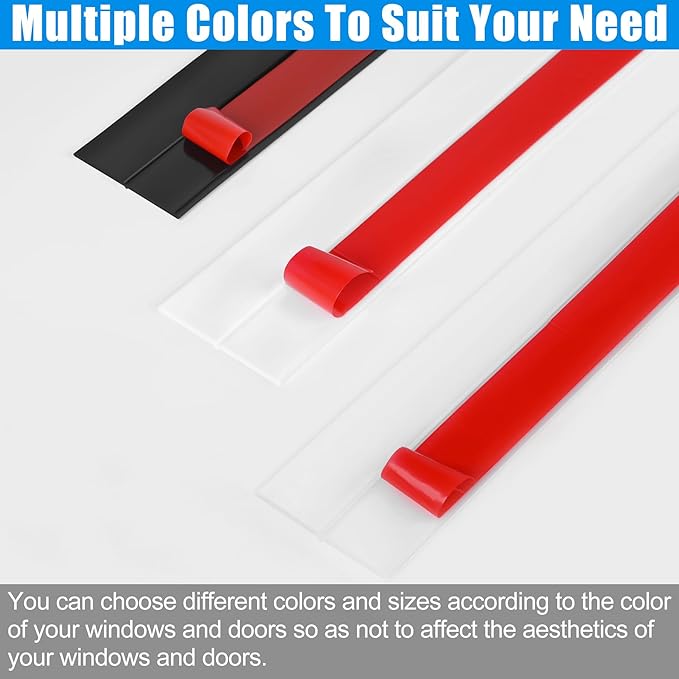 Draft Seal Tape for Doors and Windows 2 in x 40 Ft Silicone Weather Stripping Extra Thick 2mm Door Seal Strip with Strong Adhesive Draft Insulation Stopper Side Seal - Clear