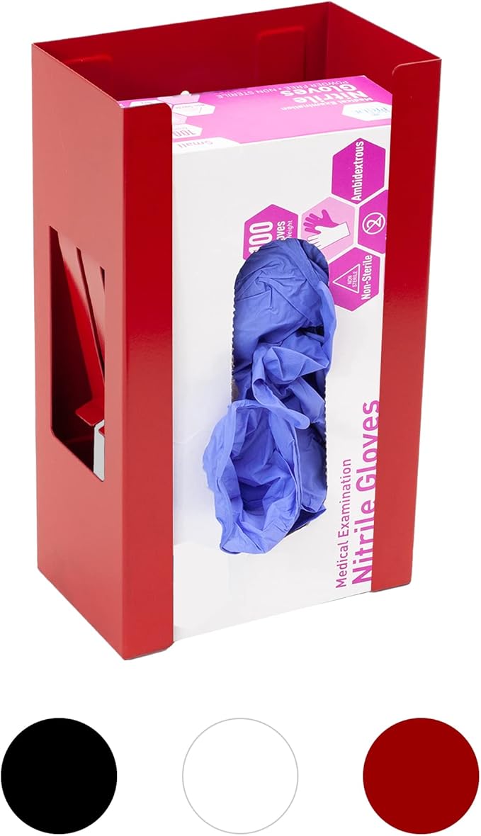 EHOMEA2Z Magnetic Glove Holder,Glove Box Holder,Glove Dispenser,Durable Coated Steel,Space Saving Design for Work,Shop, Garage,Medical Office,Laundry Room,Kitchen,Hospital,Fridge,Wall Mount (Red)