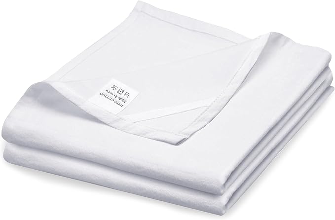 Flour Sack Towels| Tea Towel for Crafts| Kitchen Dish Cotton Blank Towel for Embroidery|Baking Bread Proofing Linen Cover| Thick Absorbent Quick Dry| 2 Pack 33"X38" White