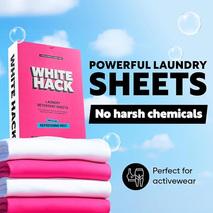 Laundry Detergent Sheets | Clothes Detergent Laundry Soap Sheets for Travel - Mess-Free, Ultra Concentrated, Recyclable Packaging, Stain Fighting - Refreshing Mist Scent, 120 Count
