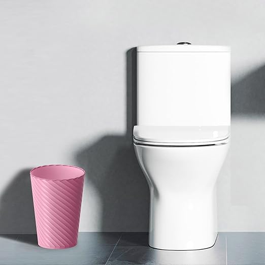 Bathroom Trash Can, 3 Pack 1.8 Gallons Small Trash Can with Trash Bags, Bathroom Garbage Can, Plastic Trash Bin, Round Waste Basket for Bedroom, Office, Compact Space (Pink Purple Green)