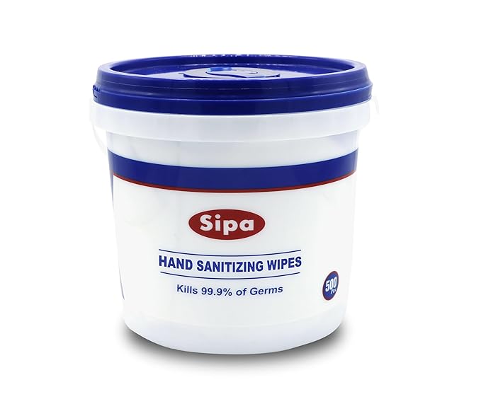 SIPA Hand Sanitizing Wipes 500 WIPES/BUCKET will Refills (1 BUCKET 3 REFILLS)