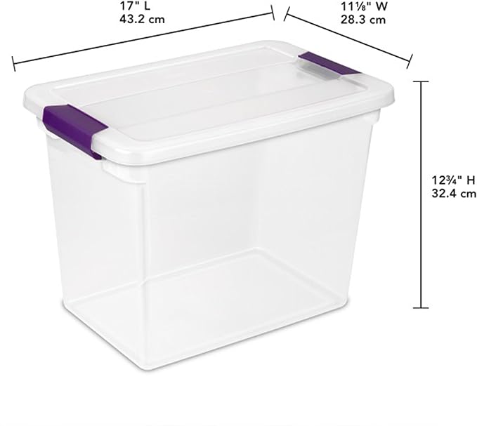 Sterilite 12-Pack 27 Quart ClearView Latch Box, Stackable Organizer Bins with Latching Lids - Clear Plastic Organization Containers for Closet, Bedroom, Shelving Units and Everyday Home Storage