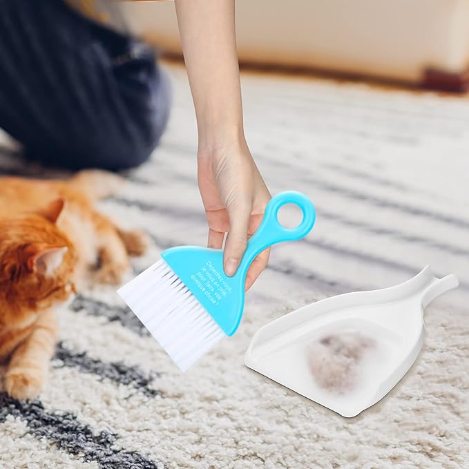 CHENGU 3 Pcs Mini Dustpan Set Brush for Table Whisk Brooms Small Dustpan Broom Set Mini Dust Pans with Brush Tiny Cleaning Table Sweep for Car Desk Keyboard Countertop Nest