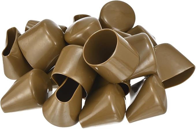 uxcell 20pcs Rubber End Caps 44mm(1 3/4") ID Vinyl PVC Round Tube Bolt Cap Cover Screw Thread Protectors Light Brown