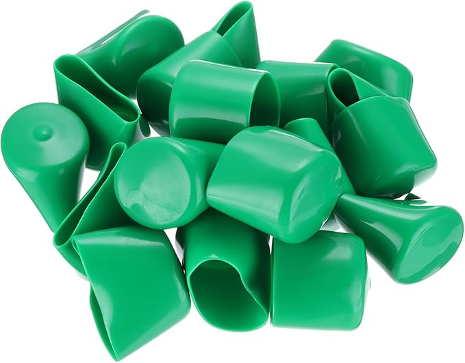 uxcell 20pcs Rubber End Caps 45mm(1 3/4") ID Vinyl PVC Round Tube Bolt Cap Cover Screw Thread Protectors Dark Green