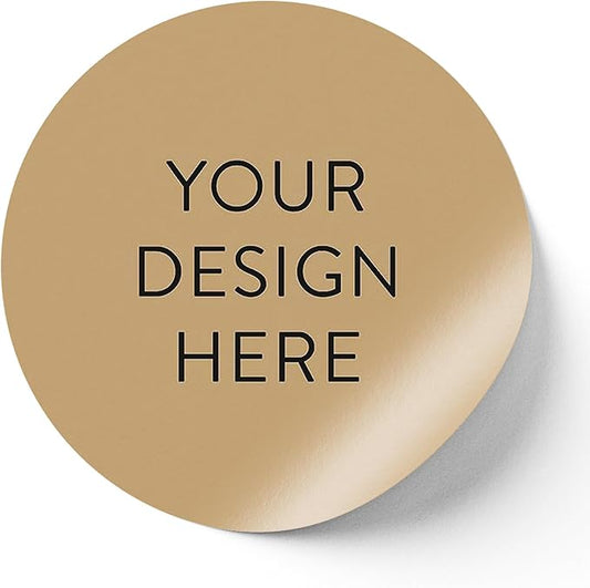 100 Custom Vinyl Stickers - Upload Your own Image, Text, Design, Logo - Personalized Logo Labels for Handmade, Packaging, Bottle, Jars, Candle, Brand Stickers (Brown, 1.5x1.5)