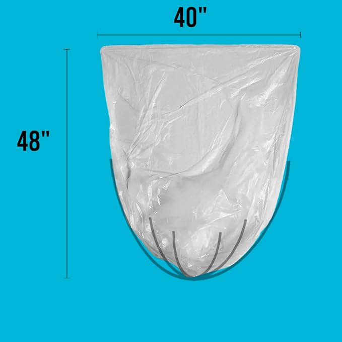 40-45 Gallon Trash Bags, 250 Count Bulk, Heavy Duty Clear Plastic Recycling Garbage Bags, Multi-purpose Can Liners for Business Home Commercial, Industrial Contractors, Storage, Outdoor