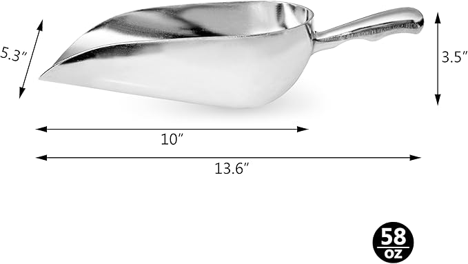 New Star 34585 Cast Aluminum Utility Scoop, 58-Ounce