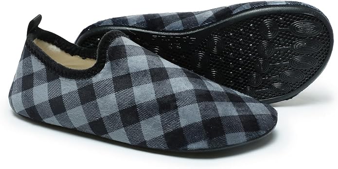 QZKDM Lightweight Slip on Grip Indoor House Slippers Barefoot Non Slip Home Exercise Yoga Shoes for Men Women