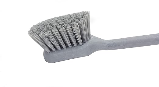SPARTA 40501EC23 Plastic Large Scrub Brush, Kitchen Brush, Utility Brush With Long Handle For Cleaning, 20 Inches, Gray