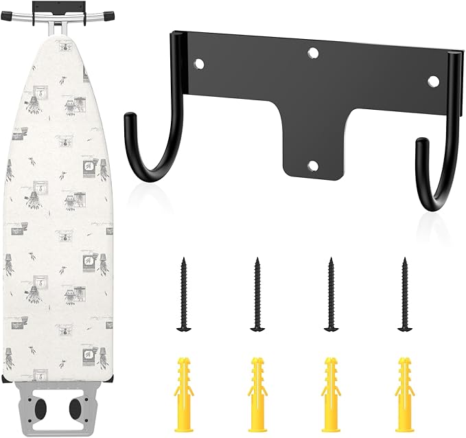 ORLESS Ironing Board Holder Wall Mount, Ironing Board Hanger, Iron Board Holder, Small Y or T Leg Iron Board Hook Wall Mount for Laundry Rooms, 6 Inch