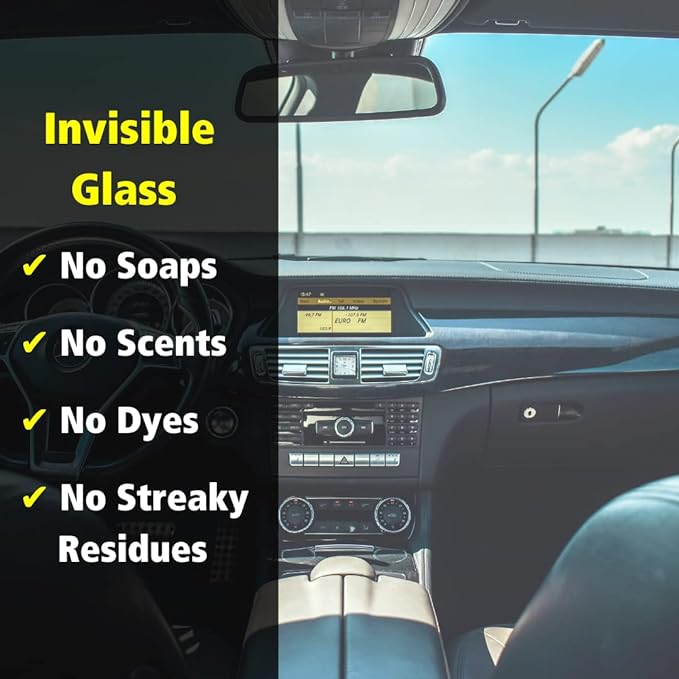 Invisible Glass 92163-4PK Premium Glass and Window Cleaner for Auto and Home Cleans Glass, Windows, Windshields, and More, Streak-Free, Ammonia-Free, Tint-Safe, 16 fl oz (Pack of 4)
