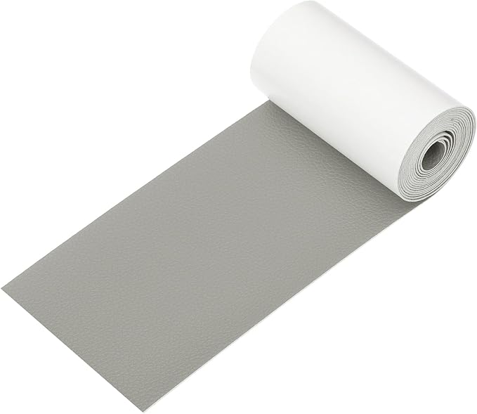 PATIKIL Leather Patches Tape for Furniture, 3.2 x 61 Inch Self Adhesive Vinyl Leather Repair Kit Cover Sheet for Couch, Sofa, Car Seats, Office Chair, Elegant Gray