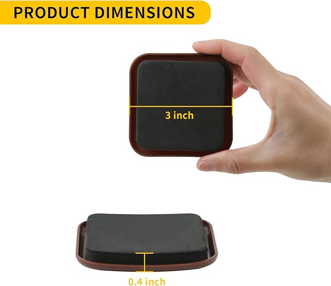 new space 3 Inch Furniture Sliders, 12pcs Sliders for Moving Furniture, Heavy-Duty Furniture Movers Sliders for Carpet, Couch Sliders Protect Carpet Surface and Easily Move Furniture.