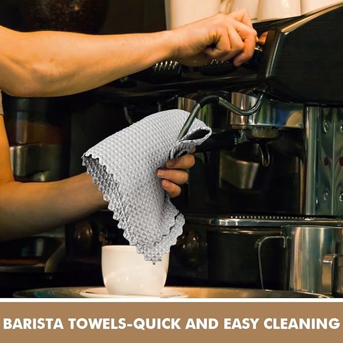 AIDEA Microfiber Cleaning Cloth for Glass 12PK, Grey, Lint Free Cloth Polishing Cleaning Rags, Window Wipes, Barista Coffee Towel, Microfiber Towels for Car Detailing, Stainless Steel, 11×11"