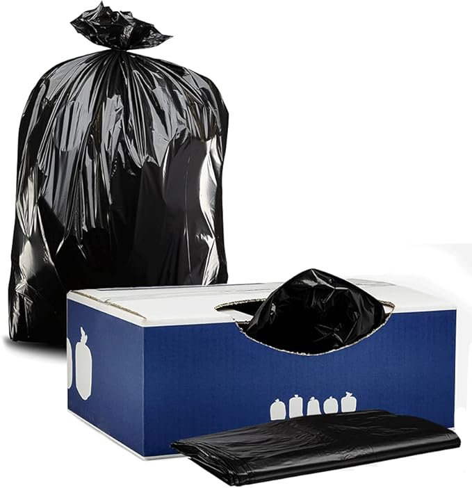 Plasticplace Contractor Trash Bags 40-45 Gallon │ 3.0 Mil │ Black Heavy Duty Garbage Bag │ 40” x 48” (50 Count)