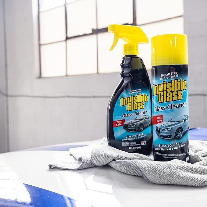 Invisible Glass 91164-6PK Premium Aerosol Glass and Window Cleaner for Auto and Home Cleans Glass, Windows, Windshields, and More, Streak-Free, Ammonia-Free, Tint-Safe, 19 oz (Pack of 6)