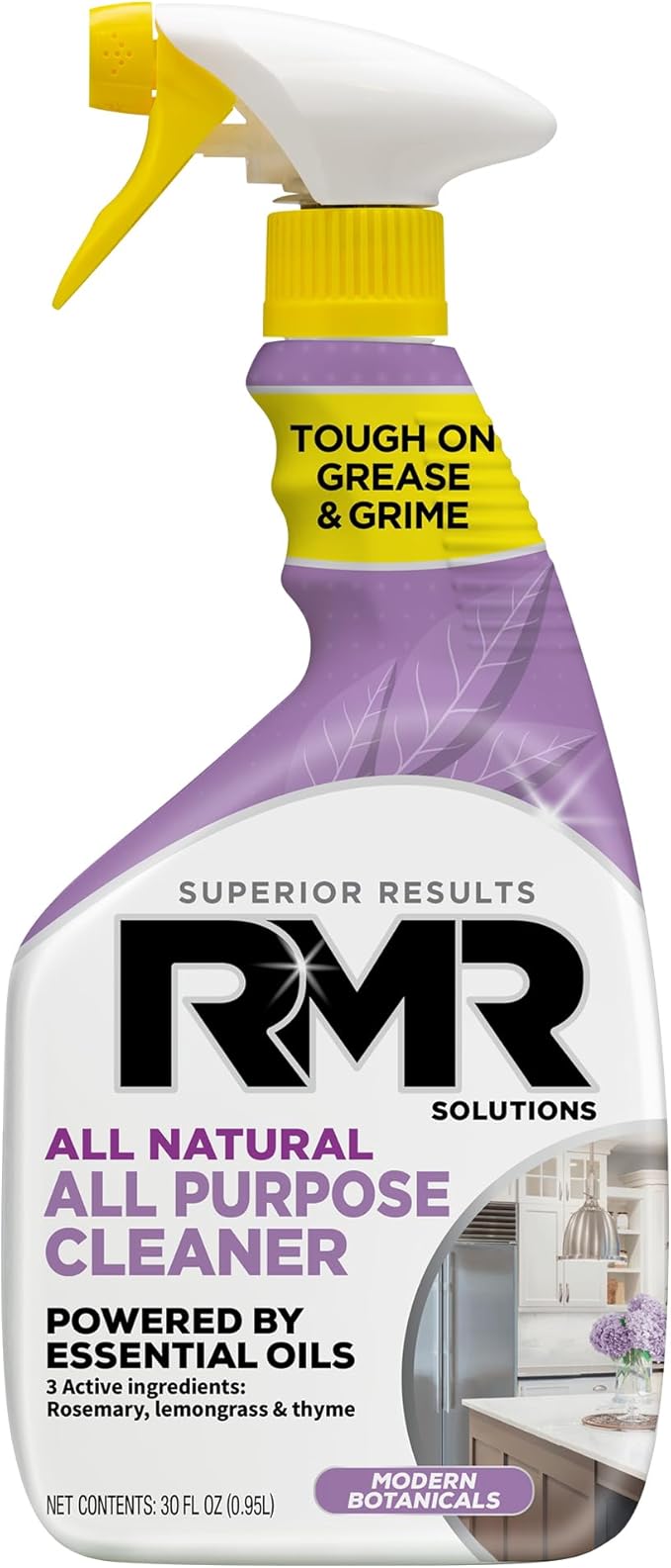 RMR All Natural All-Purpose Cleaner - Non-Toxic, Rinse-Free Multipurpose Cleaning Supplies, Biodegradable 30-Ounce Spray, Modern Botanical Scent