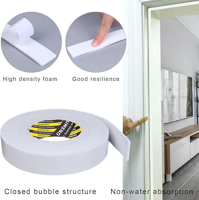 EVA Single-Sided Adhesive Foam Tape, Sealing Strip Foam Pad Sponge Tape Suitable for Sealing Doors and Windows Window 2inX16.4FT