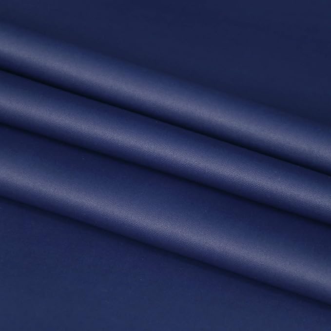 DWCN French Door Curtains – Rod Pocket Thermal Blackout Curtain for Doors with Glass Window, Kitchen and Patio Doors for Privacy, 54 X 40 Inch Length, 1 Curtain Panel with Tieback, Navy Blue