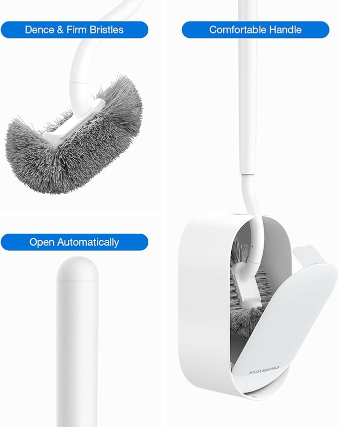 Bathroom Toilet Brush, OSCIOSS Toilet Cleaner Brush [2 Pack] with Ergonomic Design, Compact Size, Durable Bristles, Wall Mounted RV Toilet Brush for Bathroom Cleaning
