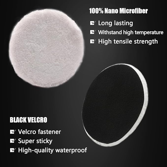 Buffing Polishing Pads, ZFE 7Pcs 5"(125mm) Waffle Foam Buffing Pads Polishing Pads Wool Pad Kit for 5Inch Backing Plate RO/DA/GA Car Polisher Boat Compounding, Polishing and Waxing