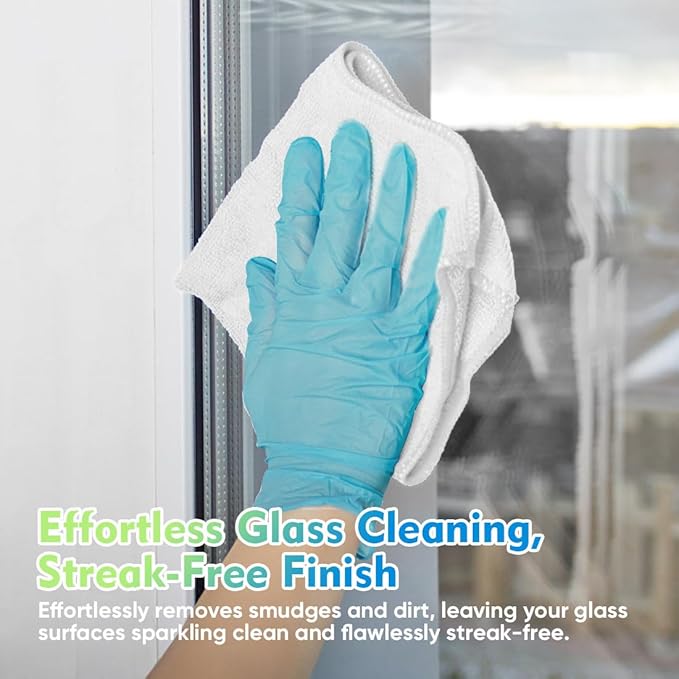 HOMEXCEL Microfiber Cleaning Cloth 6 Pack 12.5 x 12.5 inch Microfiber Towels for Cars Ultra Absorbent Car Washing Cloth Lint Free Streak Free Cleaning Rags for Car Kitchen Window White