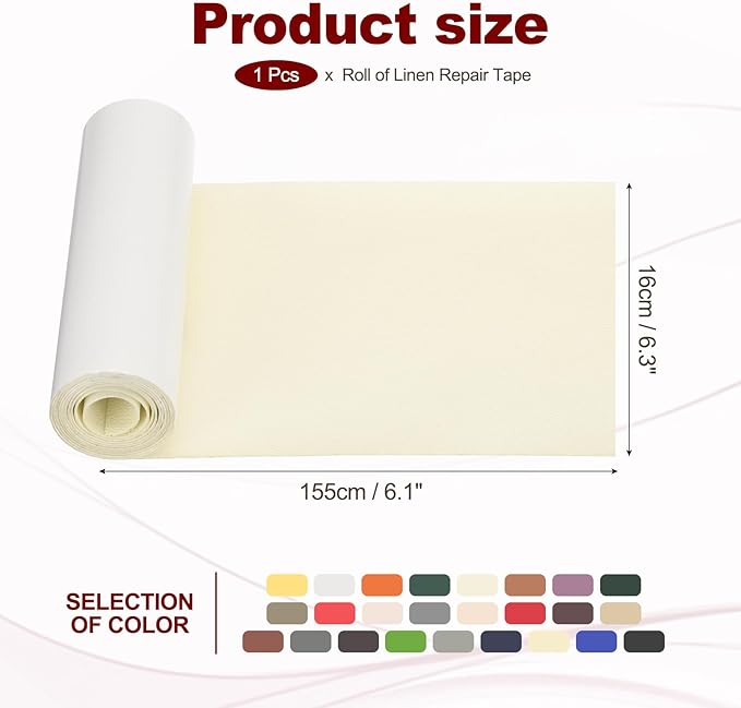 PATIKIL Leather Patches Tape for Furniture, 6.3 x 61 Inch Self Adhesive Vinyl Leather Repair Kit Cover Sheet for Couch, Sofa, Car Seats, Office Chair, Milky White