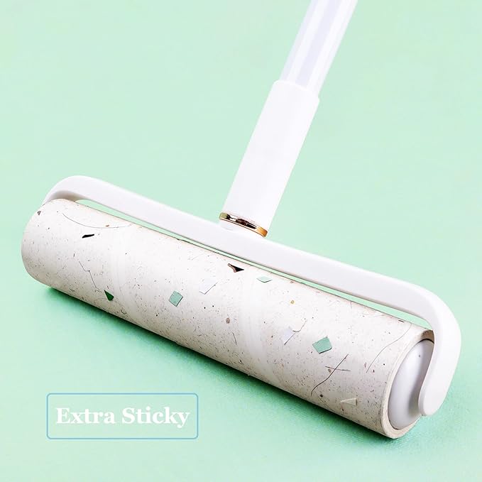 9.45 inch Lint Roller Refills for Large Long Handle Lint Rollers for Carpet 9.45'' Extra Sticky Floor Lint Roller 4 Pack of Refills Only, 90 Sheets per Refill, 360 Sheets Total