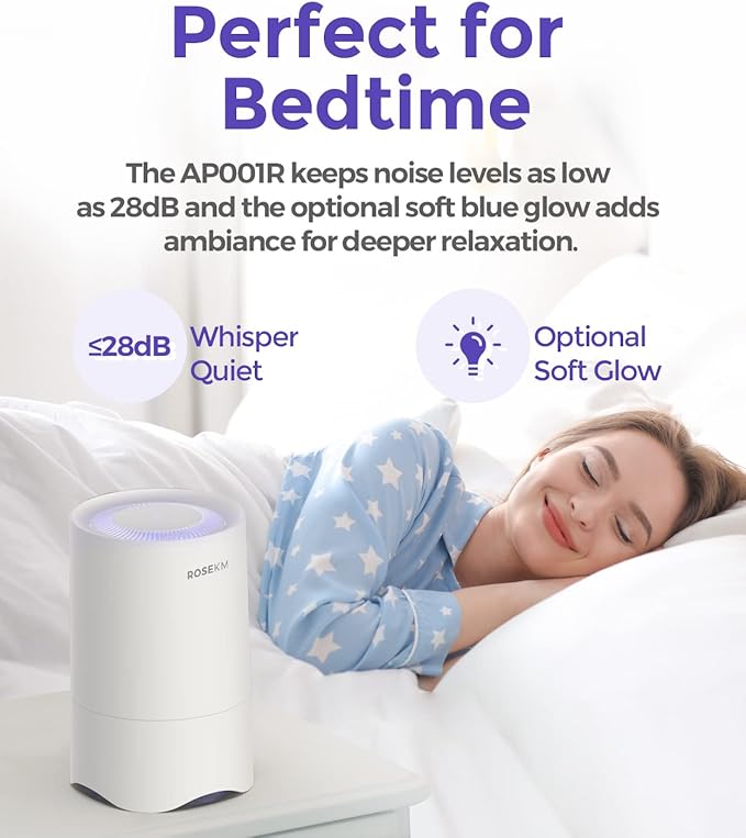 Small Air Purifier for Home Bedroom, Personal Desk Mini Air Purifier, Room Hepa Air Purifier Fresheners Cleaner for Dorm, Pets, Smoke, Desktop, Office (2 Pack)