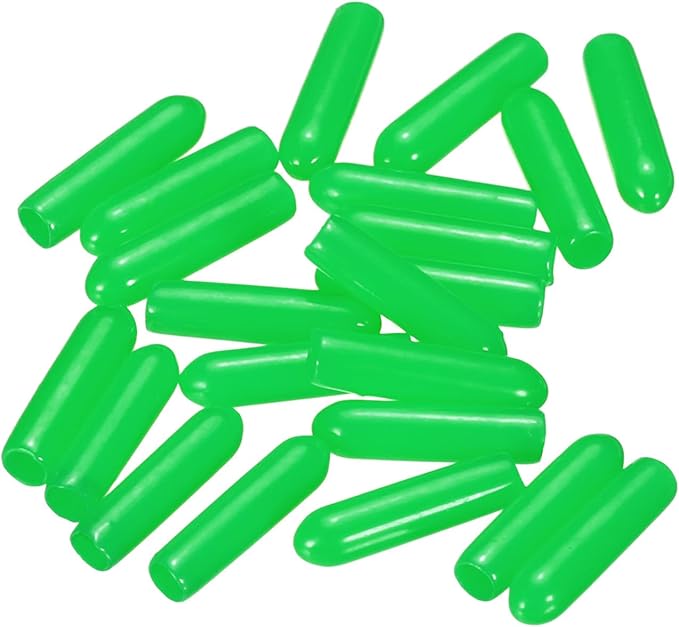 uxcell 20pcs Rubber End Caps 3mm(1/8") ID Vinyl PVC Round Tube Bolt Cap Cover Screw Thread Protectors Green