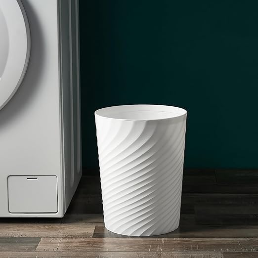 Bathroom Trash Can 1.8 Gallon Waste Basket 2 Pack Small Garbage Can for Toilet Office Bedroom, White