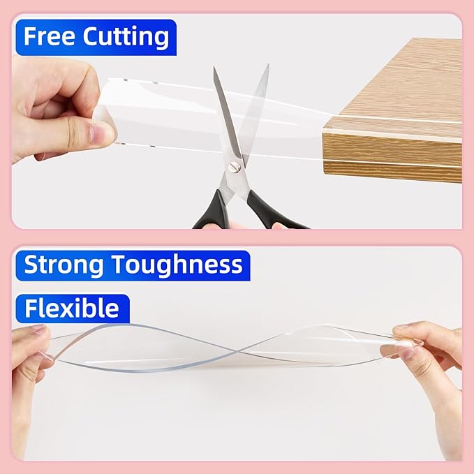 Clear Soft Corner Protectors for Furniture Strip,2in x9.84FT,Sharp Edge & Table Bumper,Window Edge,Wall Protector, Soft Corner Guards Safe for Proof,Table Corner Protectors in Family
