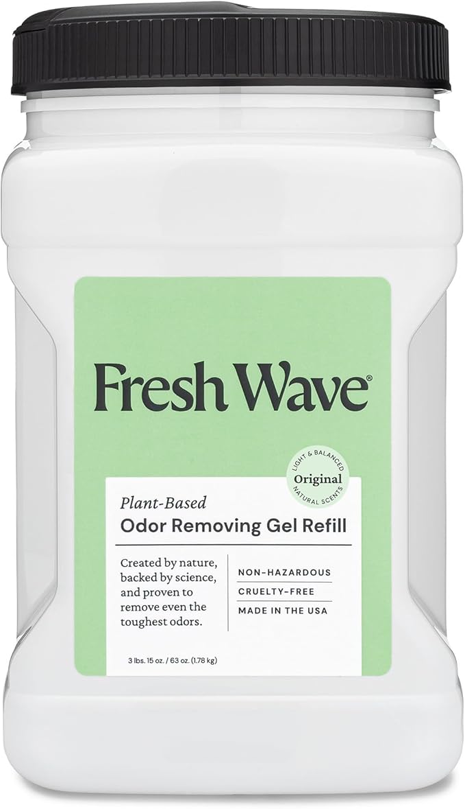 Fresh Wave Original Scent Odor Removing Gel Refill, 63 oz. | Safer Odor Absorbers for Home, Cooking, Trash, & Pets Areas | Natural Plant-Based Odor Eliminator