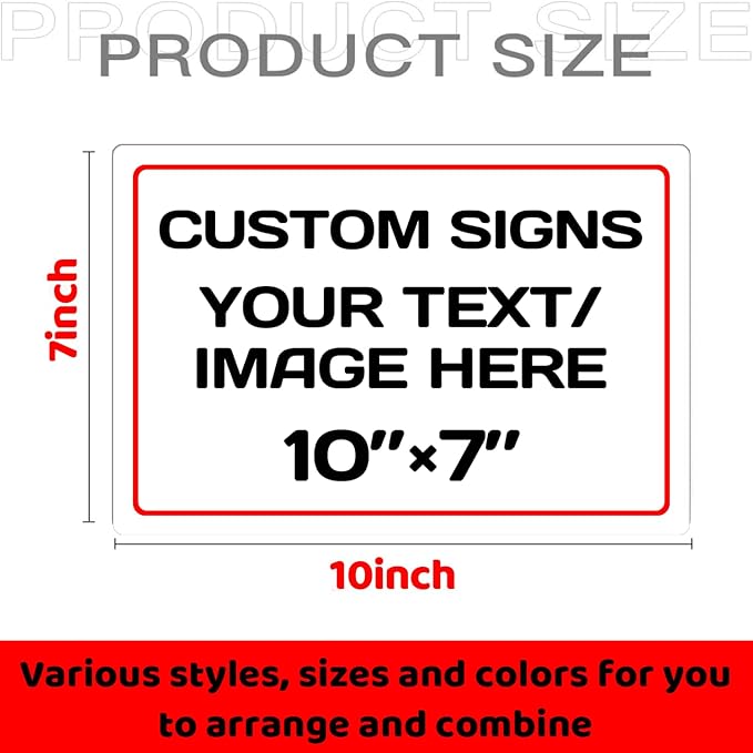 Personalized Aluminum Weatherproof Metal Sign - Multiple Sizes, Custom Text & Picture, Hazard, Garden, Custom Door Sign