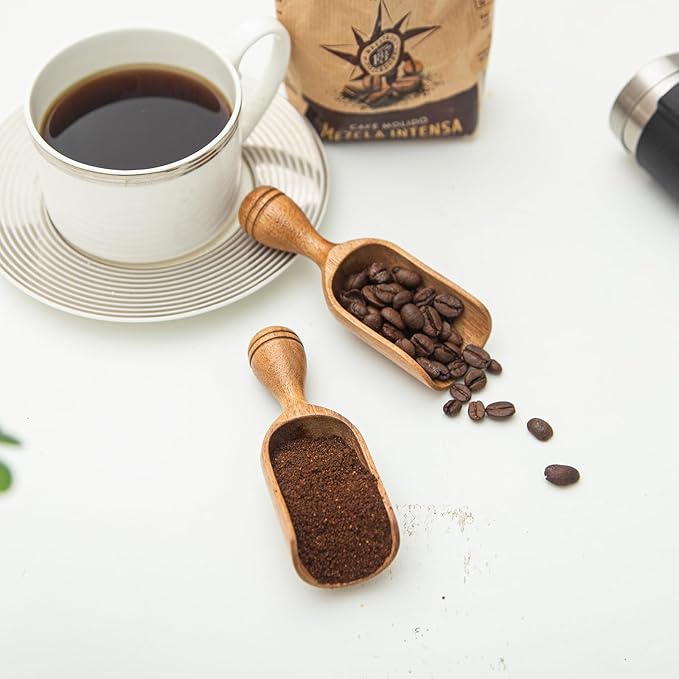 Wooden Scoops for Canisters 3PCS Acacia Wooden Scoop for Jars Small Wood Scoops for Canisters Wooden Scoop for Ground Coffee Scoop for Seasoning Bath Salt Laundry Shovel-Multipurpose