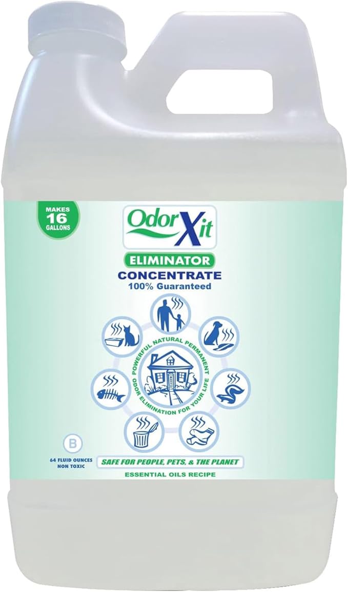 Concentrated Pet Urine Odor Eliminator, Ideal for Cat, Dog Poo and Urine Smell, Versatile & Natural Odor Neutralizer for Home and Outdoor Use, Deodorizer & Absorber, Concentrate, 64oz